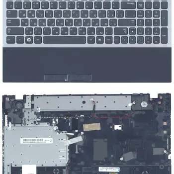 Клавиатура для ноутбука Samsung (300V5A) Black, (Black TopCase), (Grey Frame), RU