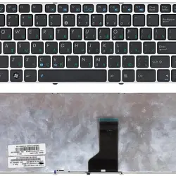 Клавиатура для ноутбука Asus (UL30, K42, K43, X42) Black, (Silver Frame) RU