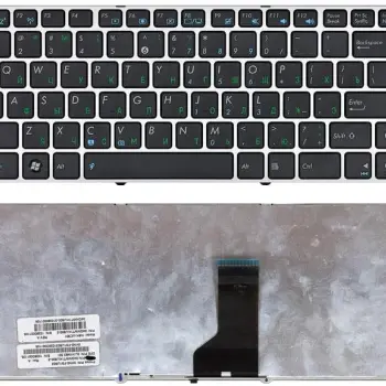 Клавиатура для ноутбука Asus (UL30, K42, K43, X42) Black, (Silver Frame) RU
