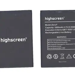 Акумуляторна батарея для смартфону Highscreen GB/T 18287-2000 Zera F 3.7V Black 1600mAh 5.55Wh