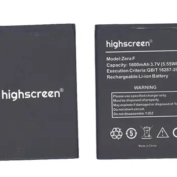 Акумуляторна батарея для смартфону Highscreen GB/T 18287-2000 Zera F 3.7V Black 1600mAh 5.55Wh