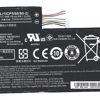 Акумуляторна батарея для планшета АКБ Acer AC13F8L Iconia Tab A1-810 3.75V Black 5340mAh Orig