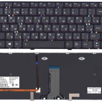 Клавиатура для ноутбука Lenovo IdeaPad (Y410P) с подсветкой (Light), Black, (Black Frame) RU