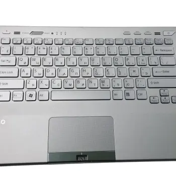 Клавиатура для ноутбука Sony Vaio (VPC-SB) Silver, (Silver TopCase), RU (for fingerprint reader)