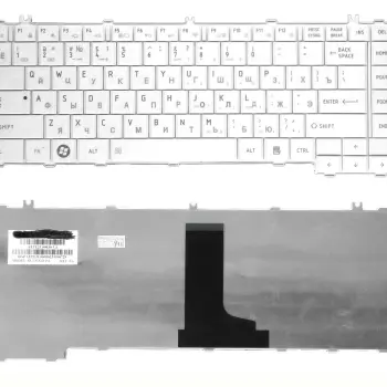 Клавиатура для ноутбука Toshiba Satellite (C600, C640, C645, C645D, L600, L600D, L630, L635, L640, L640D, L645, L645D, L745, L745D, L700, L700D, L700-T23R, L700-C305B, L735)  White, RU/EN
