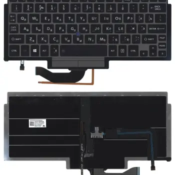 Клавіатура для ноутбука Toshiba Portege (Z10t) Black, (Silver Frame) с указателем (Point Stick) RU