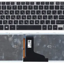 Клавиатура для ноутбука Toshiba Satellite (M40-A M40T-A M45-A M45T-A) с подсветкой (Light), Black, (Gray Frame) RU
