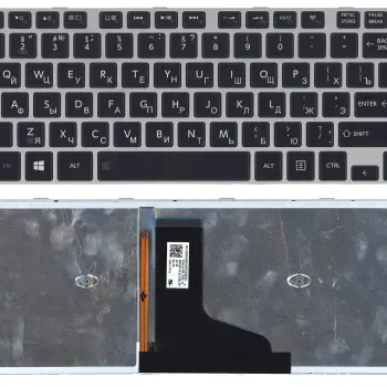 Клавиатура для ноутбука Toshiba Satellite (M40-A M40T-A M45-A M45T-A) с подсветкой (Light), Black, (Gray Frame) RU