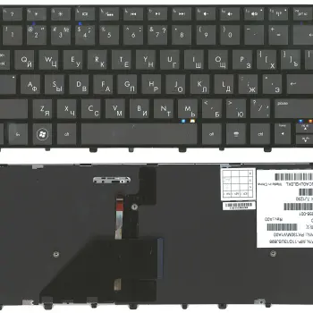 Клавіатура для ноутбука HP Folio (13-1000, 13-2000) с подсветкой (Light), Black, (Black Frame) RU