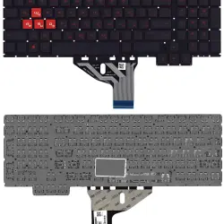 Клавіатура для ноутбука HP Omen (15-CE), Black с красной подсветкой (Red Light), (No Frame) RU