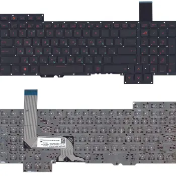 Клавіатура для ноутбука Asus G751, G751JM, G751JL, G751JT, G751JY с подсветкой (Light), Black, (No Frame) RU