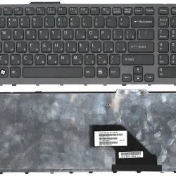 Клавіатура для ноутбука Sony Vaio (VPC-F11, VPC-F12, VPC-F13) Black, (Gray Frame) RU