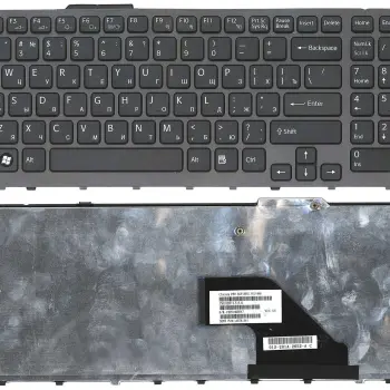 Клавиатура для ноутбука Sony Vaio (VPC-F11, VPC-F12, VPC-F13) Black, (Gray Frame) RU