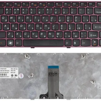 Клавіатура для ноутбука Lenovo IdeaPad (V370) Black, (Red Frame), RU