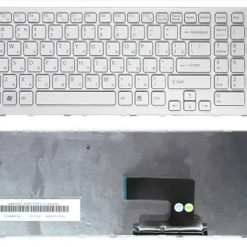 Клавиатура для ноутбука Sony Vaio (VPC-EE, VPCEE) White, (White Frame) RU