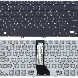 Клавіатура для ноутбука Acer Aspire R7-571, R7-571G, R7-572, R7-572G с подсветкой (Light), Black, (No Frame), RU