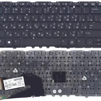 Клавіатура для ноутбука HP Elitebook (840) с указателем (Point Stick), Black, (No Frame) RU