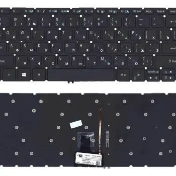 Клавіатура для ноутбука Acer Aspire R14 R5-471, R5-431T, R7-372T с подсветкой Black, (No Frame) RU