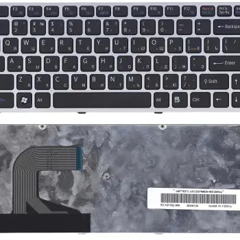 Клавіатура для ноутбука Sony Vaio (VPC-S) Black, (Silver Frame) RU