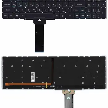 Клавиатура для ноутбука Acer Predator Helios 300 PH315-52 с подсветкой (Light), Black, RU