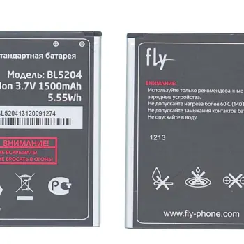 Аккумуляторная батарея для смартфона Fly BL5204 IQ447 Era Life 1 3.7V Black 1500mAh 5.55Wh