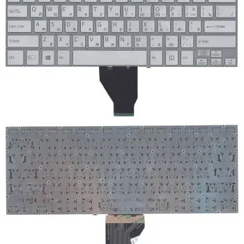 Клавиатура для ноутбука Sony Vaio (Fit 14E) Silver, с подсветкой (Light), (No Frame) RU
