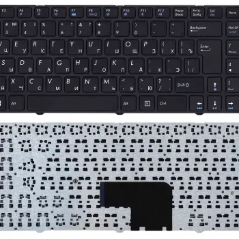 Клавиатура для ноутбука DNS (Pegatron C15, C17) Black, (With Frame) RU
