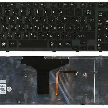 Клавиатура Toshiba Satellite (A660, A660D, A665, A665D, Qosmio X770, P750, P755) с подсветкой (Light), Black, (Black Frame) RU (вертикальный энтер)