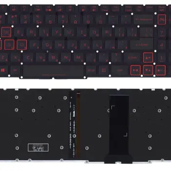 Клавіатура для ноутбука Acer Nitro 5 (AN517-41) с подсветкой (Light), Black, (узкий шлейф, красные буквы), RU