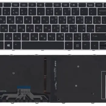 Клавіатура HP EliteBook (Folio 1000, 1040 G3) Black с подсветкой (Light), (Silver Frame) RU