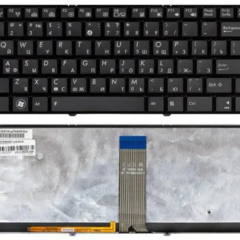 Клавиатура для ноутбука Asus U20, U20A, UL20, UL20A, UL20FT, Eee PC 1201, 1201HA, 1201K, 1201N, 1201NL, 1201T с подсветкой (Light), Black, (Black Frame) RU