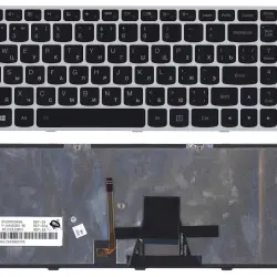 Клавиатура для ноутбука Lenovo IdeaPad (G50-70, G50-30) Black с подсветкой (Light), (Silver Frame) RU