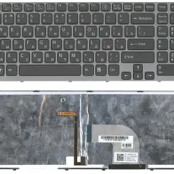 Клавіатура для ноутбука Sony Vaio (SVE17) с подсветкой (Light), Black, (Gray Frame) RU