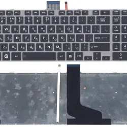 Клавиатура Toshiba Satellite (P850, P850D, P855, P855D) с подсветкой (Light), Black, (Gray Frame) RU