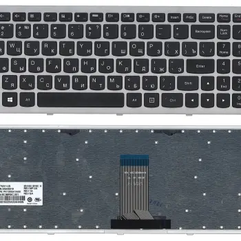 Клавиатура для ноутбука Lenovo IdeaPad U510, Z710 Black, (Silver Frame), RU