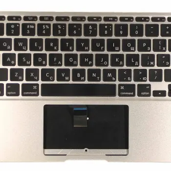 Клавіатура для ноутбука Apple MacBook Air (A1370) 2011+ Black, (Silver TopCase), RU (горизонтальный ентер)