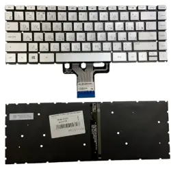 Клавіатура для ноутбука HP Pavilion (13-dk), с подсветкой (Light), Silver, (No Frame) RU