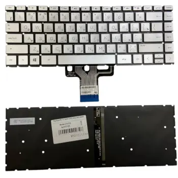 Клавиатура для ноутбука HP Pavilion (13-dk), с подсветкой (Light), Silver, (No Frame) RU