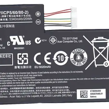 Акумуляторна батарея для планшета Acer AC13F8L Iconia Tab W4-820 3.75V Black 5340mAh OEM