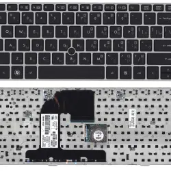Клавіатура для ноутбука HP EliteBook (8460P) Black, с указателем (Point Stick) (Grey Frame) RU