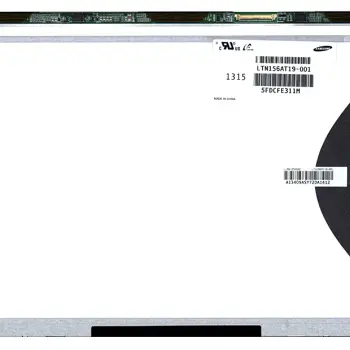 Матриця для ноутбука 15,6", Slim (тонкая), 40 pin (знизу зліва), 1366x768, Светодиодная (LED), ушки верх/низ, матовая, Samsung, LTN156AT19-001
