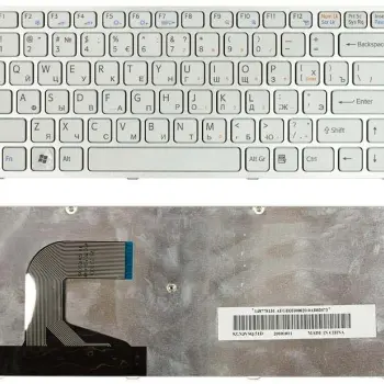 Клавиатура для ноутбука Sony Vaio (VPC-S) White, (Silver Frame) RU