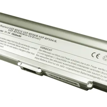 Усиленная аккумуляторная батарея для ноутбука Sony VAIO VGP-BPS9B VGN-NR260E 11.1V Silver 7800mAh OEM