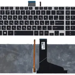 Клавиатура Toshiba Satellite (L50D-A, L70-A, S50-A, S50D-A, S70-A, S70D-A, S70T-A, S75-A, S75D-A, S75T-A) с подсветкой (Light), Black, (Silver Frame) RU