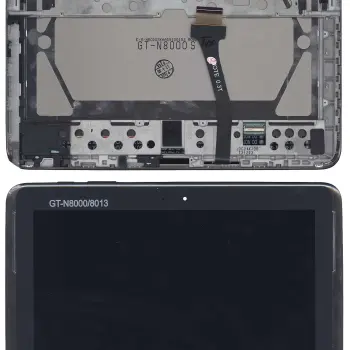 Матриця с тачскріном (модуль) для Samsung Galaxy Note 10.1" N8000 чорний с рамкой