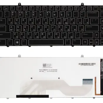 Клавиатура для ноутбука Dell Alienware (M11X-R2, M11X-R3) с подсветкой (Light), Black, RU