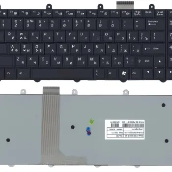 Клавиатура для ноутбука Clevo P170EM с подсветкой (Light), Black, RU