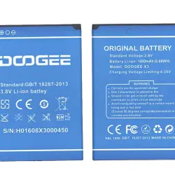 Акумуляторна батарея для Doogee X3 3.7V Blue 1800mAh 6.66Wh