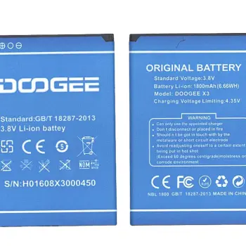 Акумуляторна батарея для Doogee X3 3.7V Blue 1800mAh 6.66Wh