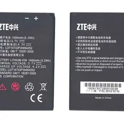 Акумуляторна батарея для смартфону ZTE Li3714T42P3h654252 U809 3.7V Black 1400mAh 5.2Wh